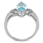 Jewellery Kingdom Ladies Aquamarine Marquise Cut 2 Carat Solitaire Accents Ring (Sterling Silver) - Jewelry Rings - British D'sire