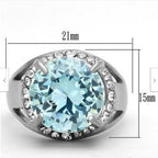 Jewellery Kingdom Ladies Aquamarine Stainless Steel 13 Carat Solitaire Cocktail Ring (Blue) - Rings - British D'sire