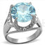 Jewellery Kingdom Ladies Aquamarine Stainless Steel 13 Carat Solitaire Cocktail Ring (Blue) - Rings - British D'sire