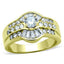 Jewellery Kingdom Ladies Art Deco Baguettes Solitaire 18kt Steel No Tarnish Ring (Gold) - Jewelry Rings - British D'sire