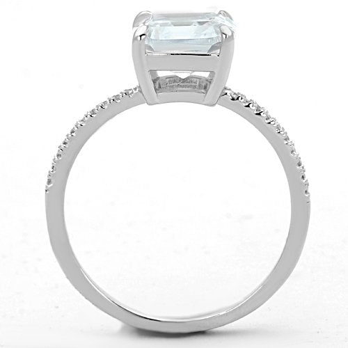 Jewellery Kingdom Ladies Asscher Cut Solitaire Accents 3K Sterling Silver Engagement Ring Secondary image