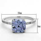 Jewellery Kingdom Ladies Asscher Purple Amethyst Stamped 3K Ring (Silver) - Rings - British D'sire