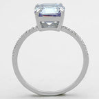 Jewellery Kingdom Ladies Asscher Purple Amethyst Stamped 3K Ring (Silver) - Rings - British D'sire