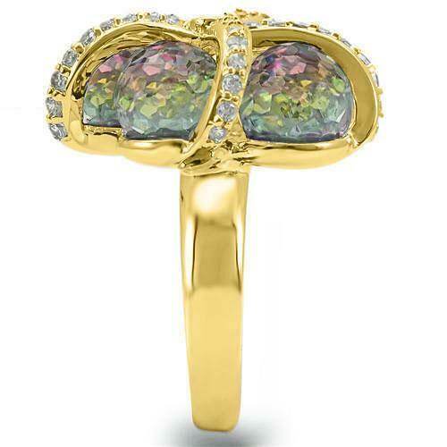 Jewellery Kingdom Ladies Aurora Borealis Statement Cocktail Ring (Gold) Secondary image