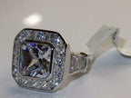 Jewellery Kingdom Ladies Baguettes Emerald Radiant Cut Sparkling Bezel Rhodium Ring (Silver) - Rings - British D'sire