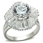 Jewellery Kingdom Ladies Baguettes Solitaire Sterling Silver 6 Carat Cocktail Ring (Silver) - Jewelry Rings - British D'sire