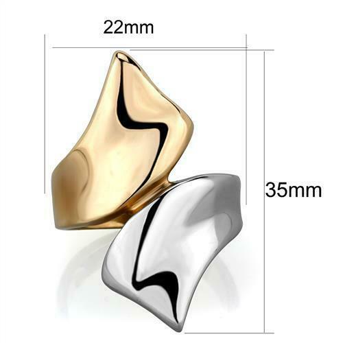 Jewellery Kingdom Ladies Band 14 Carat Two Tone No Stone Ring (Gold) Secondary image