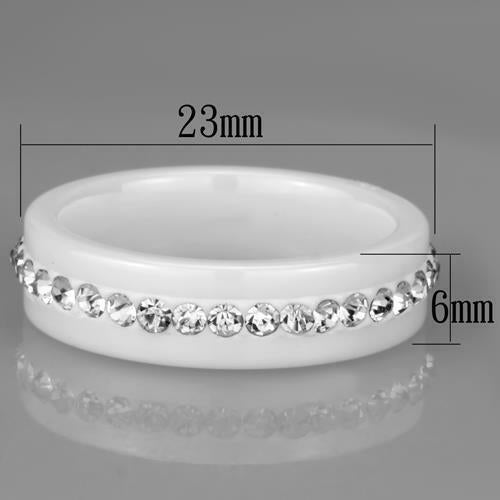 Jewellery Kingdom Ladies Band 6mm Ceramic Full Eternity Stainless Steel Ring (White) Secondary image