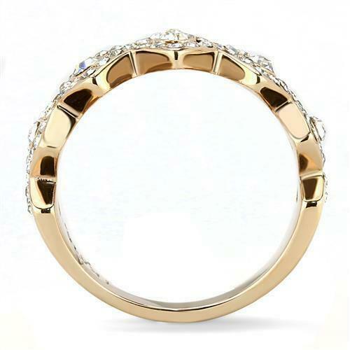 Jewellery Kingdom Ladies Band 8mm Cubic Zirconia Bezel Steel Eternity Sparkling Ring (Rose Gold) Secondary image