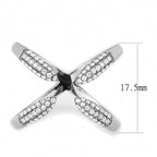 Jewellery Kingdom Ladies Band Claw Open Stainless Steel Pave Sparkling Unique Ring (Silver) - Jewelry Rings - British D'sire
