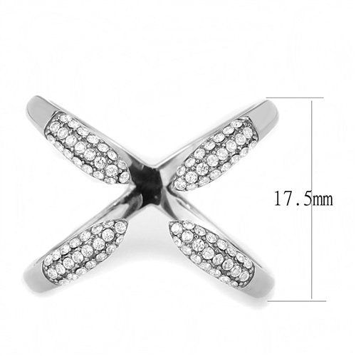 Jewellery Kingdom Ladies Band Claw Open Stainless Steel Pave Sparkling Unique Ring (Silver) - Jewelry Rings - British D'sire