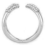 Jewellery Kingdom Ladies Band Claw Open Stainless Steel Pave Sparkling Unique Ring (Silver) - Jewelry Rings - British D'sire