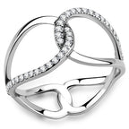 Jewellery Kingdom Ladies Band Contemporary Stainless Steel Sparkle Cubic Zirconia Ring (Silver) - Jewelry Rings - British D'sire