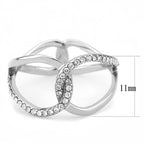 Jewellery Kingdom Ladies Band Contemporary Stainless Steel Sparkle Cubic Zirconia Ring (Silver) - Jewelry Rings - British D'sire