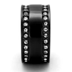 Jewellery Kingdom Ladies Band Cubic Zirconia 10mm Stainless Steel Cubic Zirconia Tarnish Thumb Ring (Black) - Jewelry Rings - British D'sire