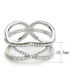 Jewellery Kingdom Ladies Band Cubic Zirconia Open Comfort Stainless Steel Ring (Silver) - Jewelry Rings - British D'sire