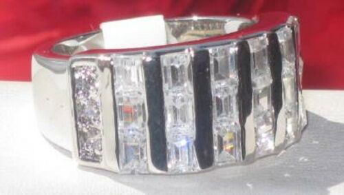 Jewellery Kingdom Ladies Band Cubic Zirconia Princess Cut Eternity Ring (Silver) Secondary image