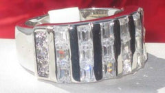 Jewellery Kingdom Ladies Band Cubic Zirconia Princess Cut Silver Eternity Ring - Jewelry Rings - British D'sire