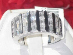 Jewellery Kingdom Ladies Band Cubic Zirconia Princess Cut Silver Eternity Ring - Jewelry Rings - British D'sire