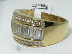Jewellery Kingdom Ladies Band Cz Emerald Cut 11mm Wide Steel 18kt Gold Ring - Jewelry Rings - British D'sire