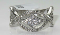 Jewellery Kingdom Ladies Band Cz Stainless Steel Pave Pretty Wedding Eternity Silver Ring - Jewelry Rings - British D'sire