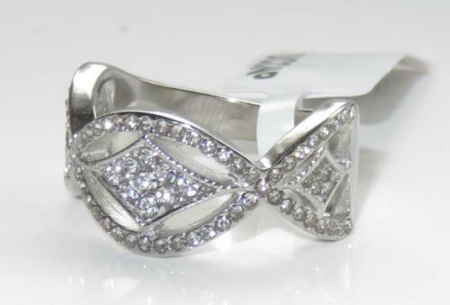 Jewellery Kingdom Ladies Band Cz Stainless Steel Pave Pretty Wedding Eternity Silver Ring - Jewelry Rings - British D'sire Main image