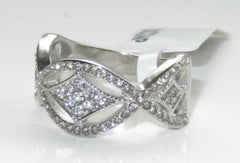 Jewellery Kingdom Ladies Band Cz Stainless Steel Pave Pretty Wedding Eternity Silver Ring - Jewelry Rings - British D'sire
