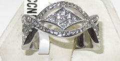 Jewellery Kingdom Ladies Band Cz Stainless Steel Pave Pretty Wedding Eternity Silver Ring - Jewelry Rings - British D'sire