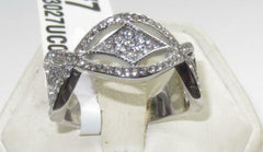 Jewellery Kingdom Ladies Band Cz Stainless Steel Pave Pretty Wedding Eternity Silver Ring - Jewelry Rings - British D'sire
