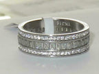 Jewellery Kingdom Ladies Band Full Eternity Cubic Zirconia Stainless Steel Emerald (Silver) - Jewelry Rings - British D'sire