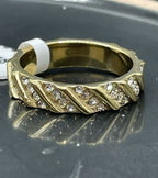 Jewellery Kingdom Ladies Band Full Eternity Steel Cz Wedding Two Tone Ring - Jewelry Rings - British D'sire