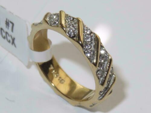Jewellery Kingdom Ladies Band Full Eternity Steel Cz Wedding Two Tone Ring - Jewelry Rings - British D'sire