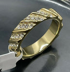 Jewellery Kingdom Ladies Band Full Eternity Steel Cz Wedding Two Tone Ring - Jewelry Rings - British D'sire