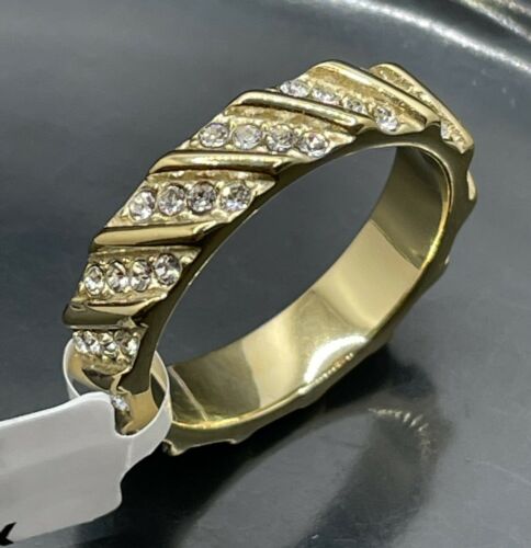 Jewellery Kingdom Ladies Band Full Eternity Steel Cz Wedding Two Tone Ring - Jewelry Rings - British D'sire
