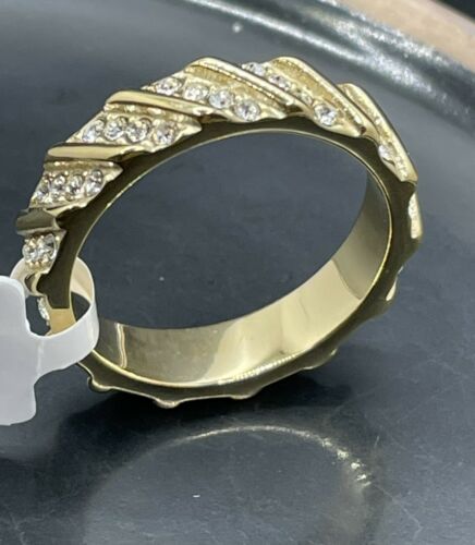 Jewellery Kingdom Ladies Band Full Eternity Steel Cz Wedding Two Tone Ring - Jewelry Rings - British D'sire