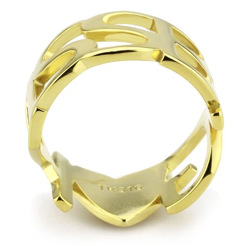 Jewellery Kingdom Ladies Band Kiss No Stone 18kt Stainless Steel Ring (Gold) - Jewelry Rings - British D'sire
