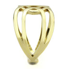 Jewellery Kingdom Ladies Band No Stone Fancy Setting Flat 18kt Stainless Steel Ring (Gold) - Jewelry Rings - British D'sire
