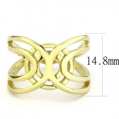 Jewellery Kingdom Ladies Band No Stone Fancy Setting Flat 18kt Stainless Steel Ring (Gold) - Jewelry Rings - British D'sire