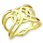 Jewellery Kingdom Ladies Band No Stone Fancy Setting Flat 18kt Stainless Steel Ring (Gold) - Jewelry Rings - British D'sire