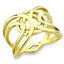 Jewellery Kingdom Ladies Band No Stone Fancy Setting Flat 18kt Stainless Steel Ring (Gold) - Jewelry Rings - British D'sire