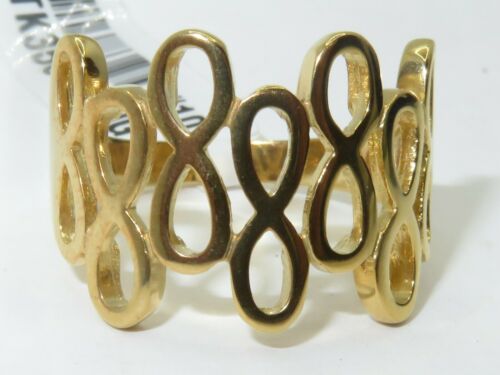 Jewellery Kingdom Ladies Band No Stone Open Flat 18kt Steel Highly Polished Gold Ring - Jewelry Rings - British D'sire Main image