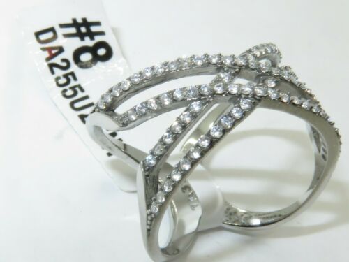 Jewellery Kingdom Ladies Band Simulated Diamonds Pave Set Comfort Fit Stainless Steel Ring (Silver) Secondary image