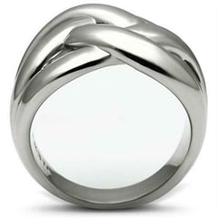Jewellery Kingdom Ladies Band Stainless Steel No Stone Chunky Weave Ring (Silver) - Jewelry Rings - British D'sire