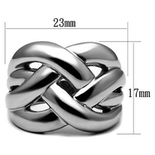 Jewellery Kingdom Ladies Band Stainless Steel No Stone Chunky Weave Ring (Silver) - Jewelry Rings - British D'sire