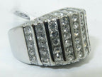 Jewellery Kingdom Ladies Band Stainless Steel Silver Cubic Zirconia Cocktail Ring - Jewelry Rings - British D'sire