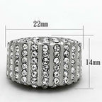 Jewellery Kingdom Ladies Band Stainless Steel Silver Cubic Zirconia Cocktail Ring - Jewelry Rings - British D'sire