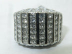 Jewellery Kingdom Ladies Band Stainless Steel Silver Cubic Zirconia Cocktail Ring - Jewelry Rings - British D'sire