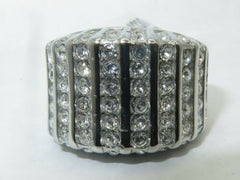 Jewellery Kingdom Ladies Band Stainless Steel Silver Cubic Zirconia Cocktail Ring - Jewelry Rings - British D'sire