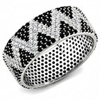Jewellery Kingdom Ladies Band Sterling Silver 8mm Full Eternity Cubic Zirconia Ring (Black) - Jewelry Rings - British D'sire
