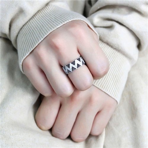 Jewellery Kingdom Ladies Band Sterling Silver 8mm Full Eternity Cubic Zirconia Ring (Black) Secondary image